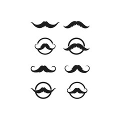 Moustache logo template vector