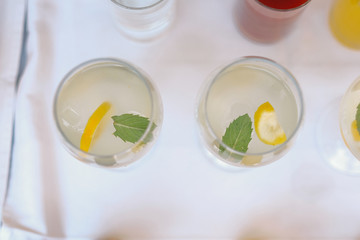 Canape close up. Preparing and serving canapes at the event.