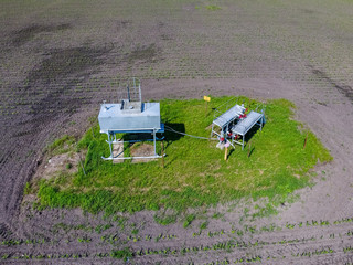Equipment of an oil well. Shutoff valves and service equipment
