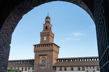 Naklejka premium Milan, court of the medieval castle