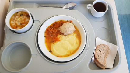 Foods hospital for patients. Healthy diet food