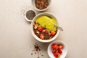 Smoothie bowl with granola, healthy breakfast