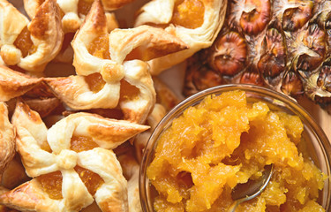 Pineapple pie pastry pinwheel  with Jam