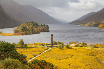 Glenfinnan monument at the head of Loch Shiel
