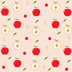 seamless pattern with apple cute background premium vector