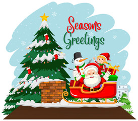 Christmas theme with Santa on sleigh