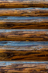 Naklejka na ściany i meble Wooden wall vertical row dark brown background basic rustic pattern
