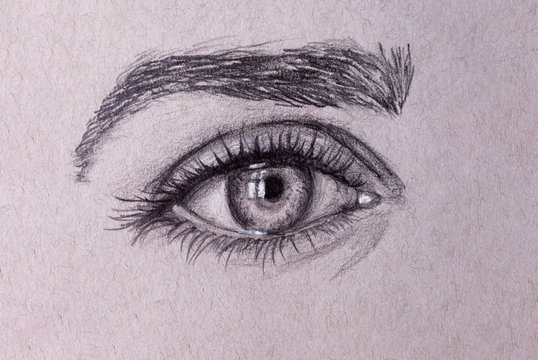 Occhio, disegno a matita in chiaroscuro