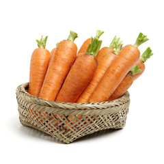 Fresh carrot on a white background