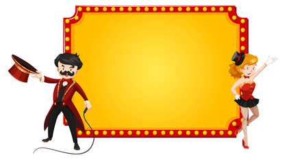 Border template with circus ring master