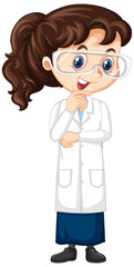 Fototapeta premium Girl in science gown on isolated background