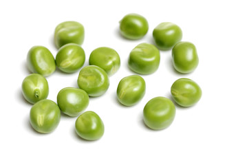 Fresh peas isolated on white background 