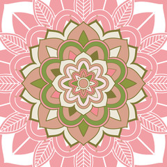 Mandala patterns on pink background