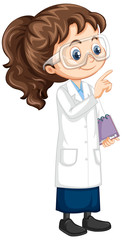 Fototapeta premium Girl in science gown on isolated background