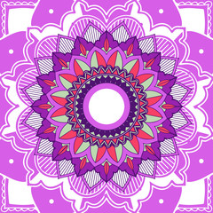 Mandala patterns on pink background