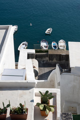Sea view from fishermen village in Procida, Italy
