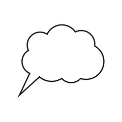 Cartoon dialogs cloud line vector, thinking cloud icon image