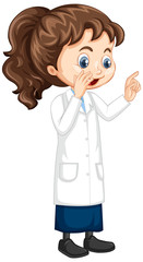 Fototapeta premium Girl in science gown on isolated background