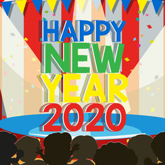 Happy new year background design for 2020