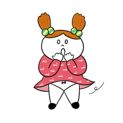 スカートがめくれる女の子