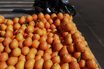 Oranges on street market in Italy.