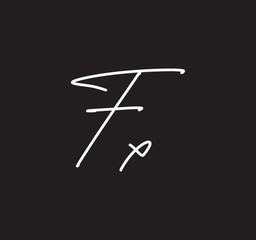 Couple Cursive Letters Initial Signature Handwriting Calligraphy