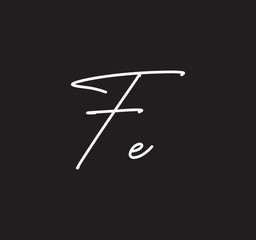 Couple Cursive Letters Initial Signature Handwriting Calligraphy