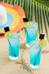 Tropical summer drink on the beach