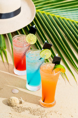 Tropical summer drink on the beach