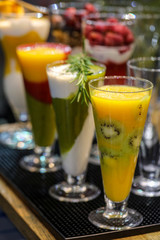 Colorful cocktail of fruits and vegetables. Healthy diet