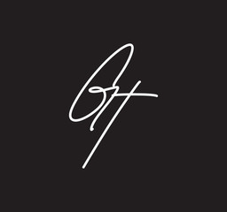 Couple Cursive Letters Initial Signature Handwriting Calligraphy