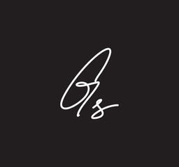 Couple Cursive Letters Initial Signature Handwriting Calligraphy