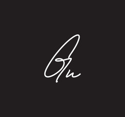 Couple Cursive Letters Initial Signature Handwriting Calligraphy