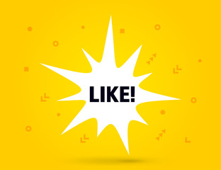 Like speech bubble banner pop art memphis style