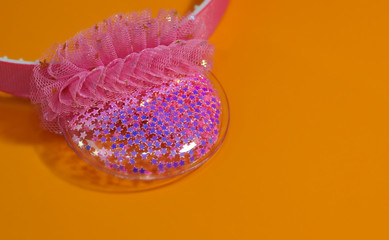 Hoop with pink ears and tulle