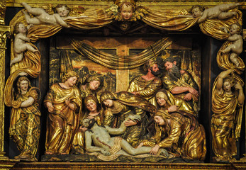 The Main altarpiece of the Cathedral of Santo Domingo de la Calzada, La Rioja, Spain.