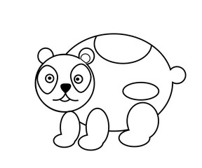 cute plain panda logo vector