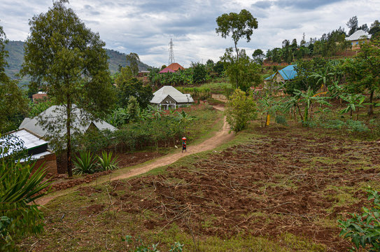 Rural scene in Karongi, Rwanda.