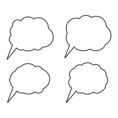 Cartoon dialogs cloud line vector, thinking cloud icon image
