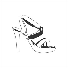 Women's high-heeled shoes. Vector