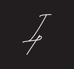 Couple Cursive Letters Initial Signature Handwriting Calligraphy