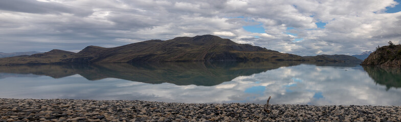 Fototapeta na wymiar Glacier Lake and Mountain Reflection