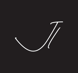 Couple Cursive Letters Initial Signature Handwriting Calligraphy