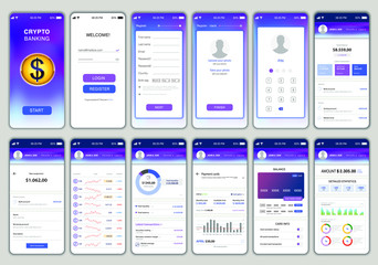 Banking splashscreens template collection for mobile platform. 