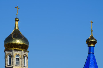 Fototapeta na wymiar Domes of an Orthodox church