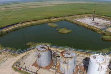 Equipment for the drying gas and condensate collection. Top view