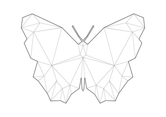 Low poly art of animals. Butterfluy. Good for wall decoration. Printable images. Suitable for coloring pages.