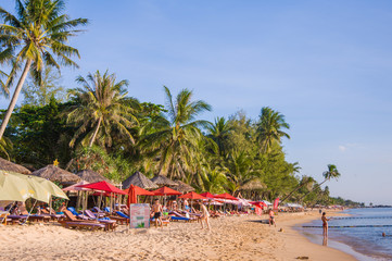 Naklejka na ściany i meble Beautiful beach in Phu Quoc island, Vietnam