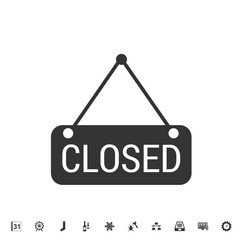 store closed sign icon vector illustration for graphic design and websites