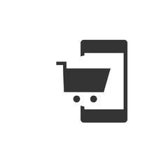 online shopping on phone icon vector illustration for graphic design and websites